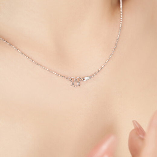 Ming brand jewelry platinum necklace Pt950 white gold ball chain BFR0162 chain length about 45 cm, about 3.67 grams