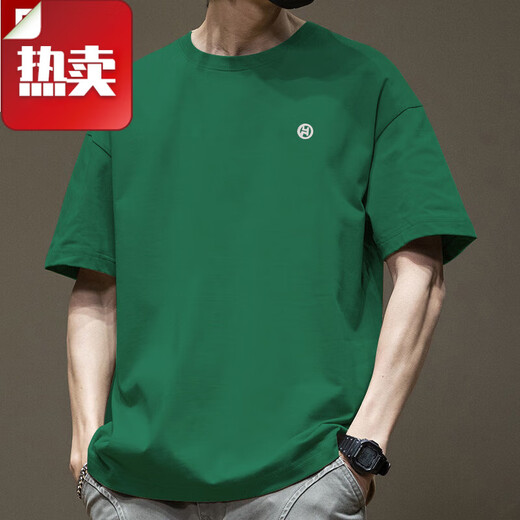 Fanke Liufang Trendy American Kurzärmer T-Shirt für Männer im Sommer. Cotton Round Hals vielseitiger lässig 2025 Neue Modemarke Loose Hong Kong Style T White-1365 Kurzärärmelte S [Empfohlen 80-110jin [Jin gleich 0,5 kg]]]