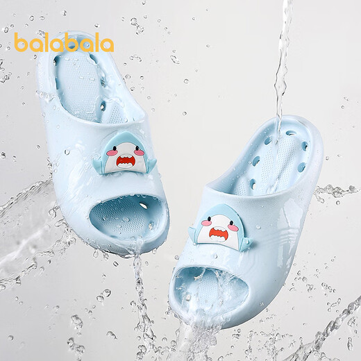Balabala children's shoes children's slippers indoor home bathroom bath leaking slippers for boys and girls blue tone 00388 36 (inner length 22cm recommended foot length 21cm)