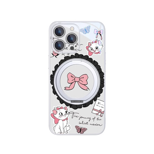 
MSMF suitable for Disney iPhone 15 promax mobile phone case magsafe magnetic bracket Apple 16 fulcrum shell 14plus bow 13pro Mary cat ip12 female Xiaomi [Xinghe Silver] Disney genuine-Mary cat-ZBL9896H iPhone 1