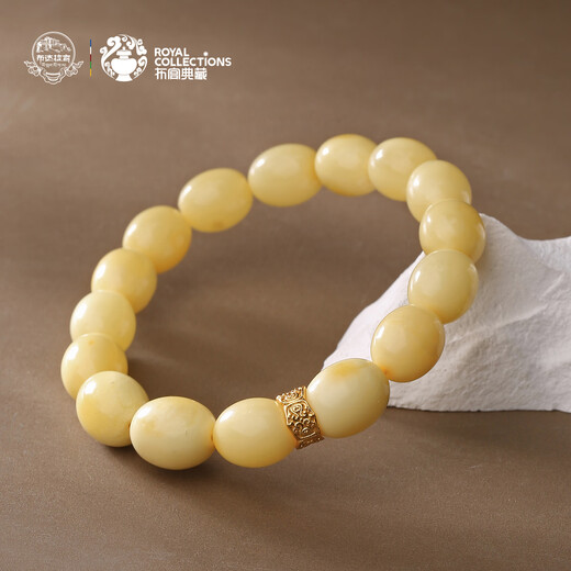Potala Palace Beeswax Date Beads Single Circle Bracelet 925 Silver Transfer Beads Amber Disk Bracelet Birthday Gift for Men and Women Beeswax 925 Silver Bracelet
