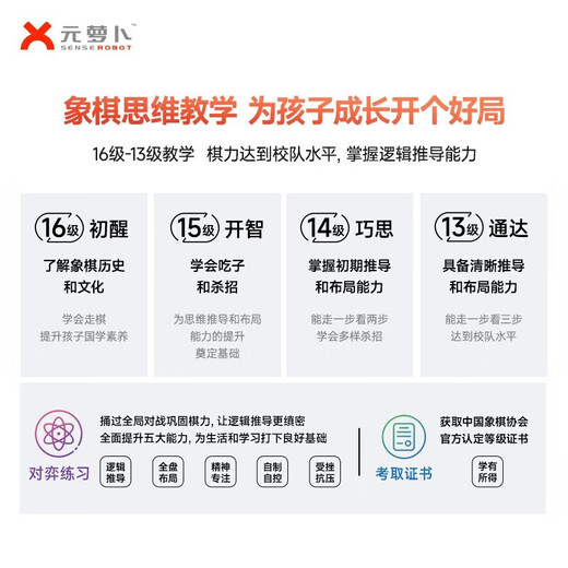 
Yuanluobu SenseRobot Yuanluobu Go robot Yuanluobu AI chess robot intelligent dialogue training robot early education learning to accompany Chinese chess machine chess game learning PRO Hongmeng Intelligent Edition