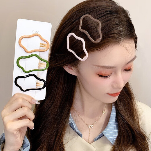 Manfuyu cloud hair clip high-end hollow broken hair bb clip forehead bangs female side clip hairpin hair clip for the back of children's head cloud side clip random 2 pieces