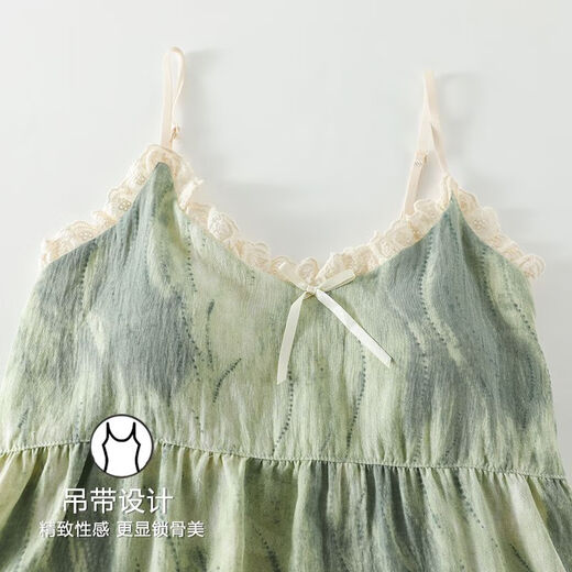 吊带睡裙女带胸垫夏季薄款感睡衣纯欲少女休闲连衣裙 QM6623 M