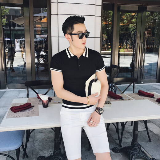 LA海澜之家同款2025夏季polo衫男短袖t恤翻领潮流保罗修身韩版针织 9758绿色 L