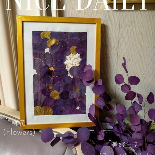 Apple eucalyptus dried flowers indoor living room office immortal flower base straight hair niche immortal apple eucalyptus leaves 100-130cm1 tied purple red