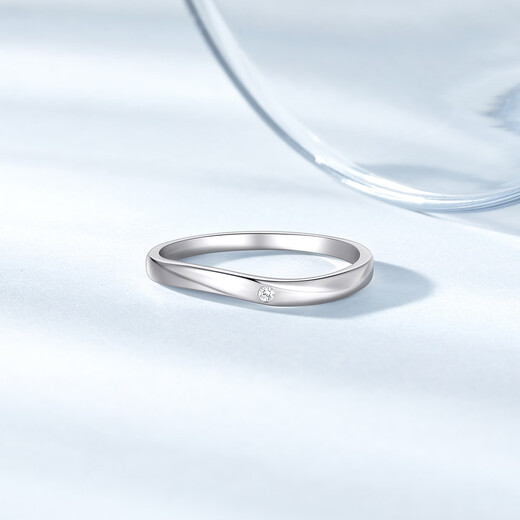 Chao Acer Platinum Diamond Ring Women's PT950 Ring Ring Hand Accessories Couple Ring Simple Versatile Gift Women's No. 12