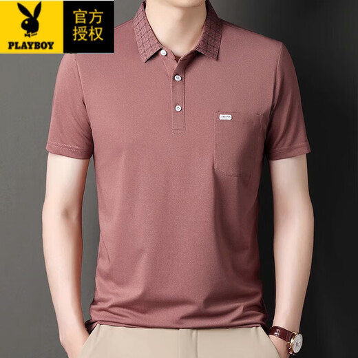 Playboy (Playboy) Sommer Neues kurzärmeliges Polo-Hemd Pure Cotton Herren Casual Lapel T-Shirt im mittleren Alter mit mittlerem Alter.