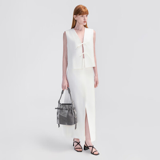 CHARLES&KEITH夏季女包CK2-10782545简约通勤大容量水桶包女包官方旗舰正品 Noir黑色