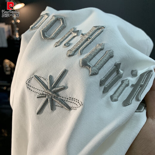 皮尔卡丹2025新款刺绣短袖t恤男士夏季白色薄简约T恤衫柔软休闲半袖上衣 白色6 印花款JSW9923 M 适合90-108斤穿