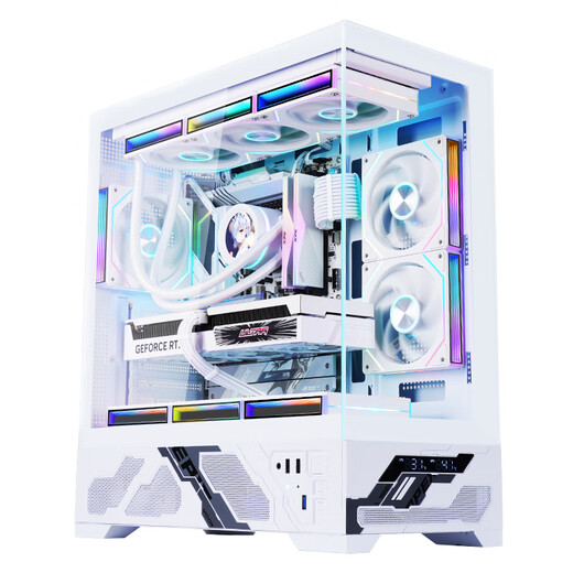 Wanjia Millennium AXT digital display version white gaming computer desktop case supports 360 water-cooled ATX motherboard digital display 270 sea view room