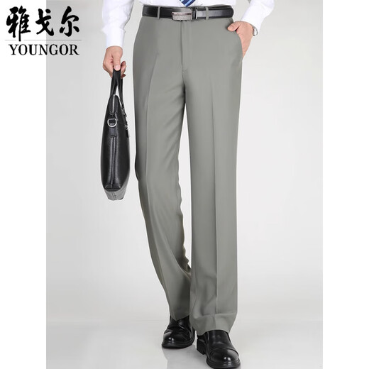 
CEO Yageol trousers for middle-aged and elderly men's summer thin draped straight mulberry silk suit pants business casual men's pants light khaki_6630 [summer] thin 29 _(2 feet 2) waist circumference