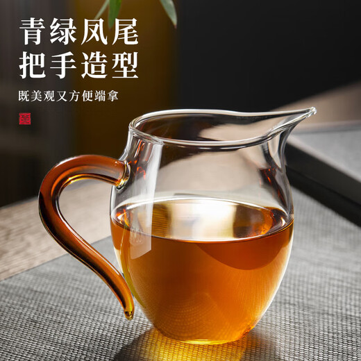 PAKCHOICE glass fair cup with tea drain three-piece set filter tea divider Kung Fu tea set accessories thickened heat-resistant tea making tool