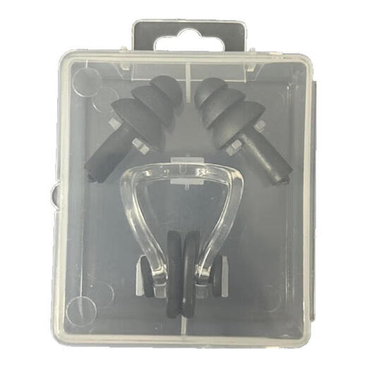 Hi Xiaoxin large frame swimming goggles waterproof and anti-fog HD adult and children professional swimming goggles diving swimming cap nose clip ear black nose clip earplug set box