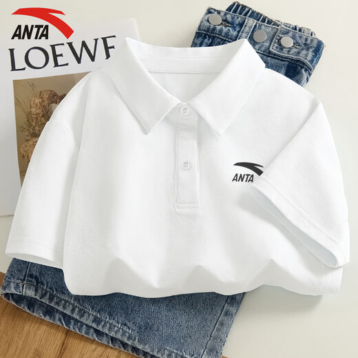 
Anta (ANTA) sports suit women's polo shirt T-shirt short-sleeved guard pants clothes pants basketball women's autumn running casual clothing snowflake white/basic black M