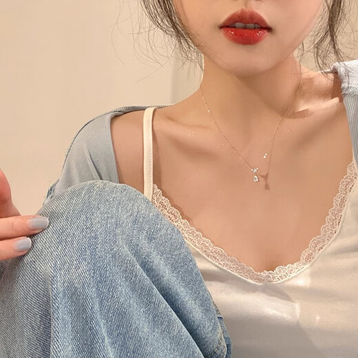 Rabbit plated sterling silver necklace birthday gift for women practical 2025 new high-end light luxury gift for wife clavicle chain necklace water drop necklace