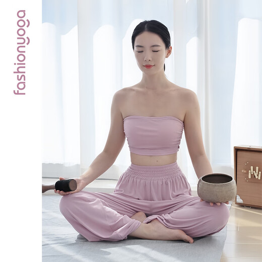 Fansheng Yoga 2025 new simple sports and casual versatile cropped pants for women breathable loose slimming F15922 skin soft powder M