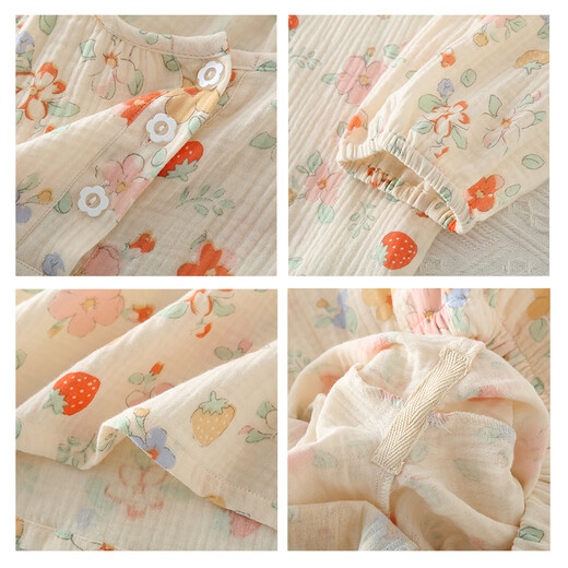 Gujin 25 ans Pyjama féminin de nouveau coton pur pour les femmes Confort des pantalons à manches longues pour vêtements de plein air