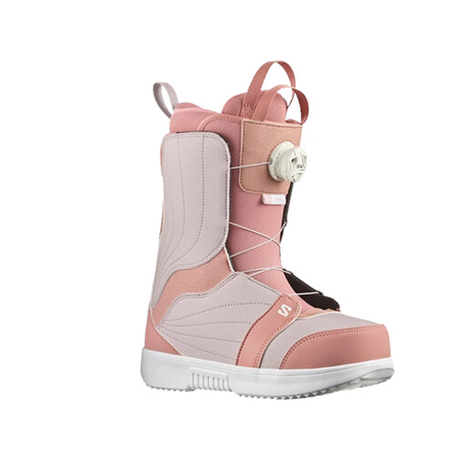 Salomon Porcelain Snow Gear 2324 New SALOMON Snowboard Shoes Women's Salomon Snow Shoes Wire Buckle Lightweight BOA Pearl Boa Series Ash Rose 35.5