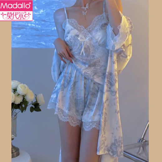 Pajamas de seda de hielo modales para mujeres en verano puro y sexy pintura de tinta pantalones cortos de suspensión de tinta se puede usar afuera de 6625# start shorts m [recomendado 80-100Jin [Jin iguala 0.5 kg]]]
