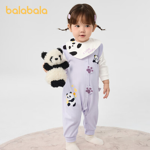 Balabala Le Fun IP Mall Same Style Baby Jumpsuit Autumn Baby Cover Up 2024 New Style Pink Purple 70032 80cm