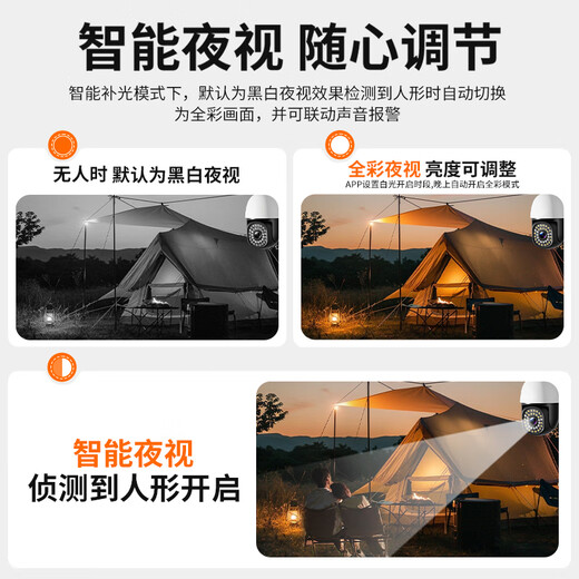 索瑞特摄像头监控器室外360度无死角全景带夜视追踪农村家庭门口专用无线wifi防水高清手机远程可对话 【WiFi版】800万超清+自动跟踪 64G