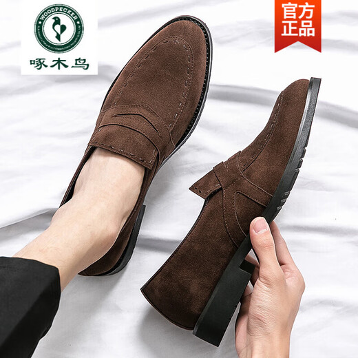 Posador de carpintería de mocasines oficiales de pistola de carpintería 2025 zapatos de pieles de cuero suave de cuero suave real británico para hombres para hombres que aumentan la altura interna 9215 Black Lace-Flagship Single 39