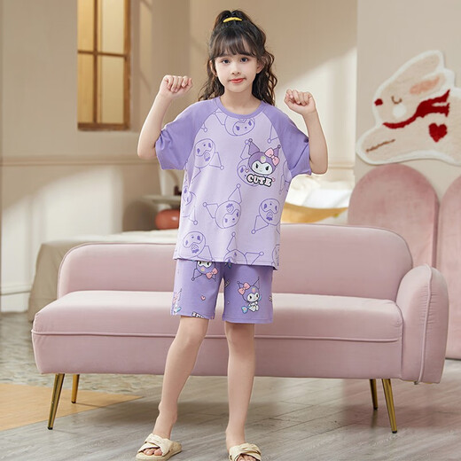 Kuzhang (Kuzhang) Kulomi Kinderpyjamas Sommermädchen reine Baumwolle kurzärmelige dünne Prinzessin -Stil -Mädchen können Hauskleidung Anzug CGM30135 Little Beaver 125 14 Code Referenz ist -13555jin [Jin gleich 0,5 kg]