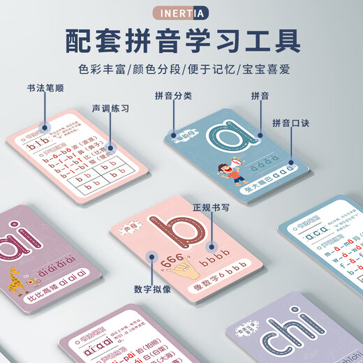 Первый класс Pinyin Learning Artifact Машина китайская орфографическая карта с начальным гласным финальным гласным настенным диаграммой Алфавит Дети [Большой размер 3 в 1 эффективное обучение] Pinyin + English +