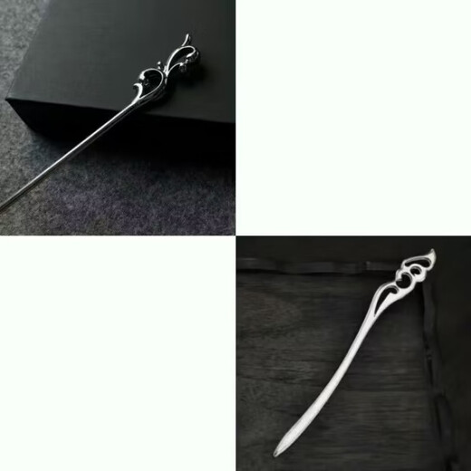 MHFDO Old Phoenix 999 sterling silver retro classical sprout hairpin Chinese style hair accessories cheongsam Hanfu hairpin A013 retro sprout hairpin 16cm