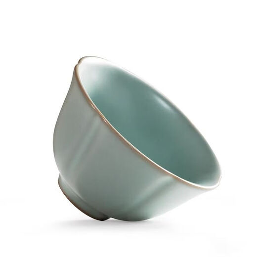 Tianqing Ru Kiln Master Cup single cup opening can hold high-end handmade ceramic tea cup Ru porcelain Kung Fu tea cup tea cup Ru Kiln Master Cup two pieces