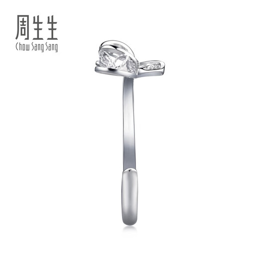 Chow Sang Sang (CHOW SANG SANG) platinum ring Pt950 bow open ring for women 91475R