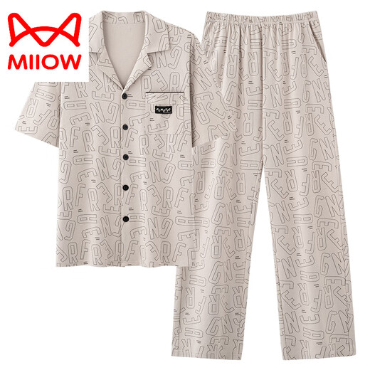 
Catman (MiiOW) can be used for men's summer thin cotton short-sleeved trousers thin summer can be used for home clothing suit F-9859 L