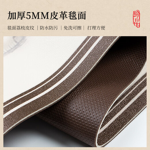 OQB金色入户门地垫防水中式金黄色风水pvc免擦洗进口玄关防滑耐脏脚 百福具臻棕色12164 160*230cm防潮 皮革地垫