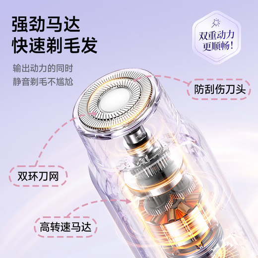 DIKTT Germany multi-functional electric double-head hair removal device for women, special hair removal knife for anal hair, private parts, armpit hair without leaving black spots, birthday gift for girlfriend, cherry blossom powder, electric wash, safe and non-scratch, quality assurance, worry-free after-sales service