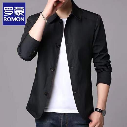 Romonjacke Herren Frühlings- und Herbst-Business Casual Anzug mittleren und jungen Menschen mit Mitte der Farbe Dünne koreanische koreanische schlanke Windbreaker-Jacke hellgrau 1048 m [Empfohlen 98-118jin [Jin entspricht 0,5 kg]]