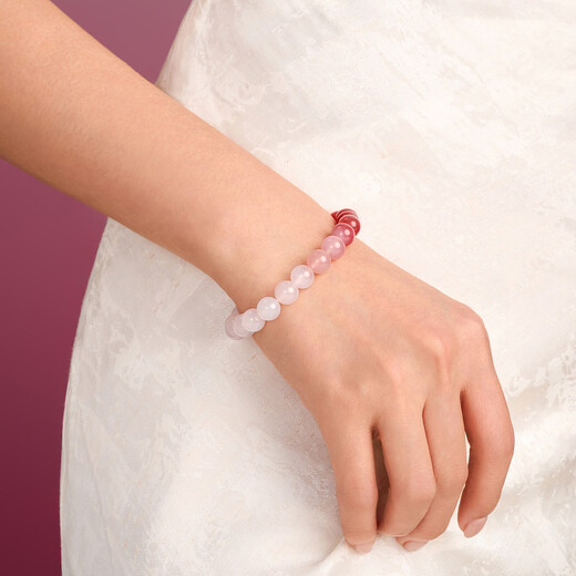 Chow Tai Fook SOINLOVE Treasure Girl Pink White Chalcedony Bracelet VV263