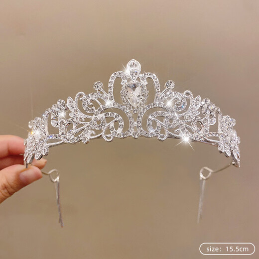 Crown Tiara Kindergeburtstag Krone Stirnband Frauen achtzehn Jahre altes Kopfschmuck High-End-Prinzessin Brautkleid Hochzeitszubehör [Crystal Crown]