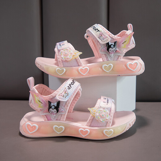 Yujiyu Girls Sandals Summer New 2025 Children's Beach Shoes Soft Sole Children's Shoes Non-Slip Middle and Large Children's Girls Princess Shoes Purple-Velcro Adjustable Front and Back 25 Sizes Inner Length 16cm