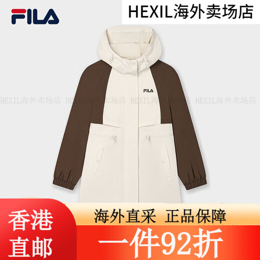 
FILA FILA official women's woven jacket 2025 spring new casual loose color-blocking hooded long thin model XS155/76A single size