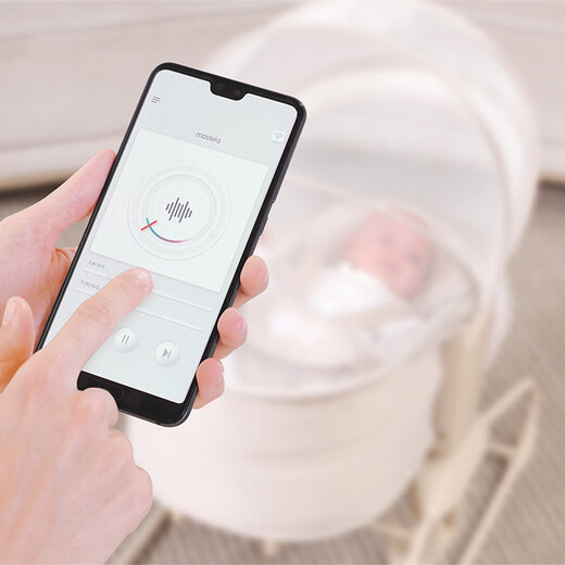 Mestrom überredet das Baby zum Schlafen mit Neugeborenen Baby Elektro -Schaukelstuhl Kleinkind Schaukelbett Cradle Bett Baby Schaukelstuhl kann flach sitzen Khaki 9855