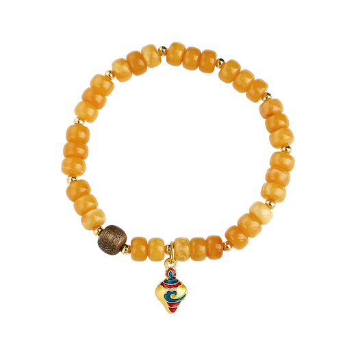 Potala Palace Beeswax Bracelet Agarwood and Tian Jade Transfer Bead Tray Play Bead String Amber New Chinese Style Bracelet for Men and Women Birthday Gifts