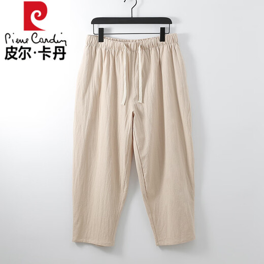 Piercadan Fatty Large Size Cotton and Line Cropped Pants Men's Summer Thin Loose Plus Fat Plus Larger Line Casual Pants 300Jin [Jin Equal to 0.5kg] 400 Royal Blue 4XL (225-260Jin [Jin Equal to 0.5kg])