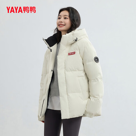 YAYA Time and Space Daoyu Series Short Down Jacket Women's Winter New Three-Proof Warm Jacket Same Style for Men and Women Moonlight White M Recommended 110-130 Jin Jin equals 0.5 kg