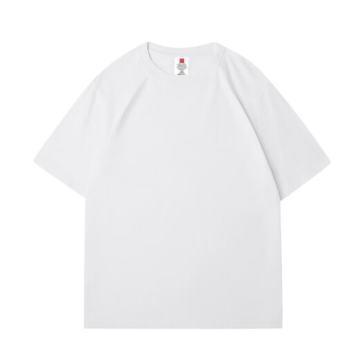 Ziweiqi trendy loose Japanese Hong Kong style short-sleeved trendy cotton heavy shirt American high street men's handsome summer suit retro white cotton high-quality short-sleeved--1365 S [Suggested 90-115Jin [Jin equals 0.5 kg]]