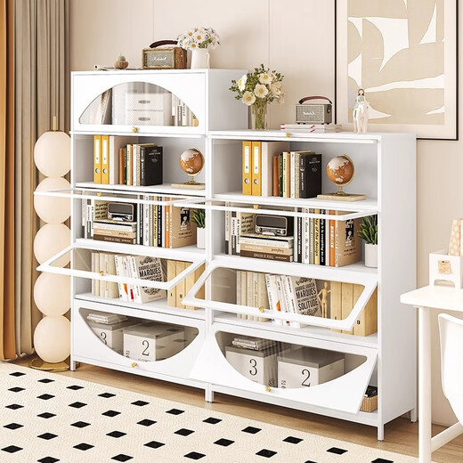
Moloo steel dustproof bookcase with glass door household storage cabinet multi-layer floor-standing children's bookshelf iron cabinet gray 5 doors-long 900*width 350*height 1695mm