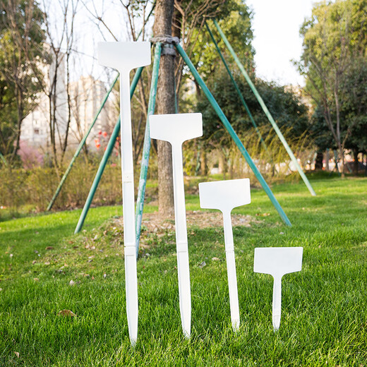 奔新农园艺标签花卉植物标签插地标牌防水园艺定制标识牌一体60cm花标签 斜面30cm黄[10个]