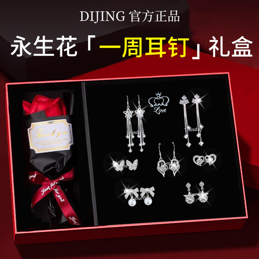 Crystal earrings for women 2025 new tassel earrings one week earrings silver needle earrings high-end birthday gift for girlfriend