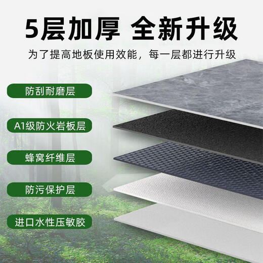 语森忆10平pvc地板贴自粘加厚耐磨防水家用仿瓷砖大理石翻新塑胶地板革 防滑耐磨6167 10=28片