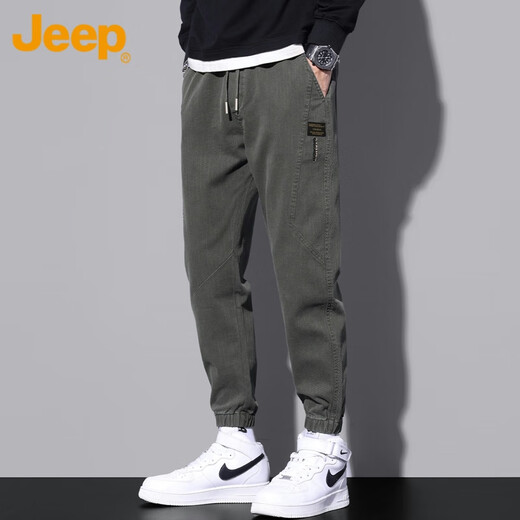 Jeep (Jeep) American Rerily Casual Pantals for Men 2025 Summer Panters New Trendy American Work Pants 9859 Military Green [Jeep Officiel] M [90-110Jin [Jin est égal à 0,5 kg]]]